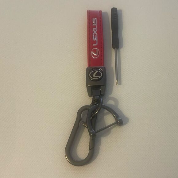 Lexus Key Fob Keychain in Red Leather NWT - Picture 2 of 4